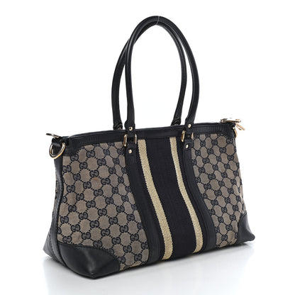 Gucci Monogram Vintage Web Medium Top Handle Bag Navy 2 of 10