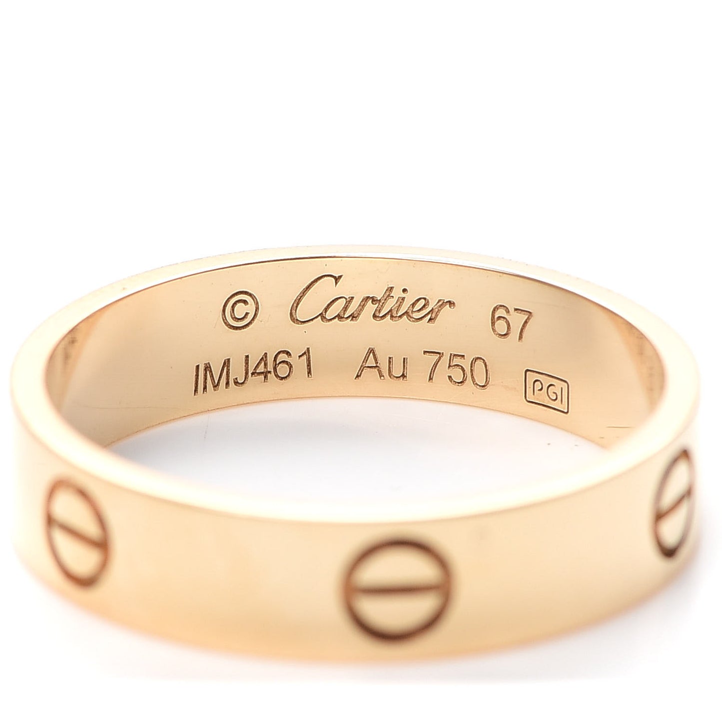 18K Yellow Gold 5.5mm LOVE Ring 67 11.75