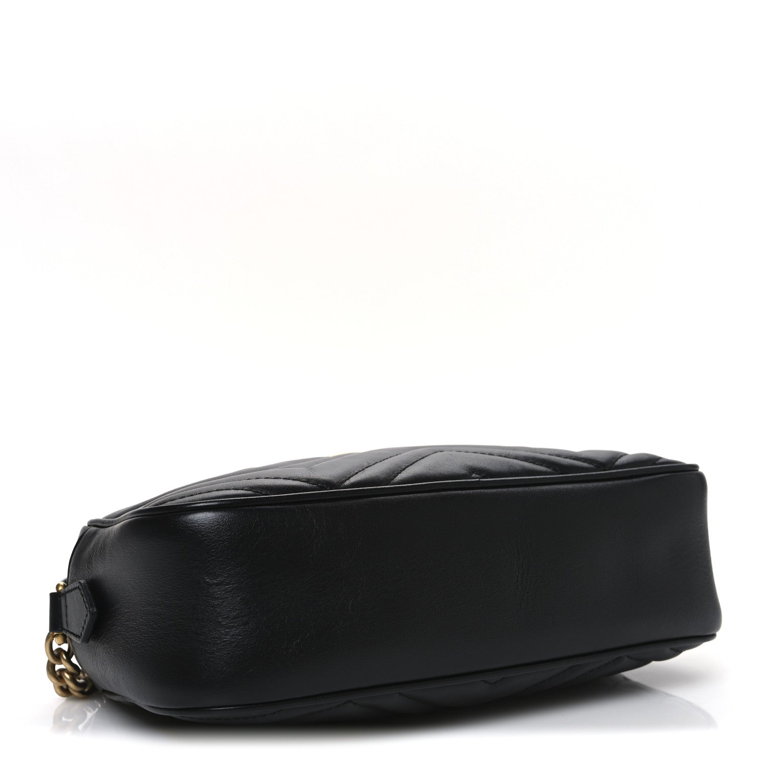 Gucci Calfskin Matelasse Small GG Marmont Chain Shoulder Bag Black 4 of 11
