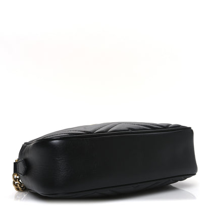 Gucci Calfskin Matelasse Small GG Marmont Chain Shoulder Bag Black 4 of 11