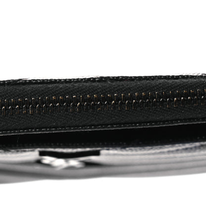 Saint Laurent Grain De Poudre Chevron Monogram Bill Pouch Black 8 of 12