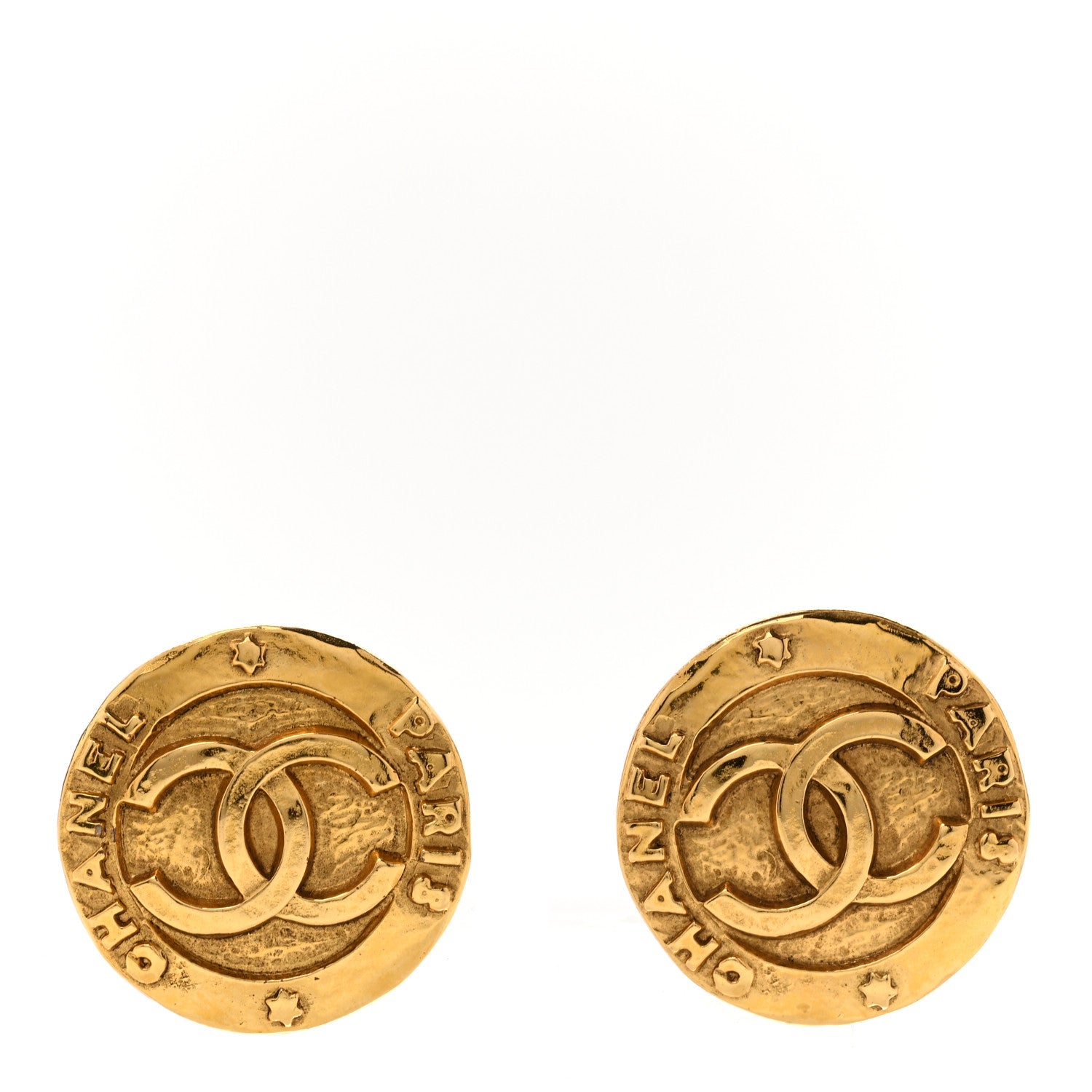 Chanel Round CC Clip On Earrings Gold 1 of 4