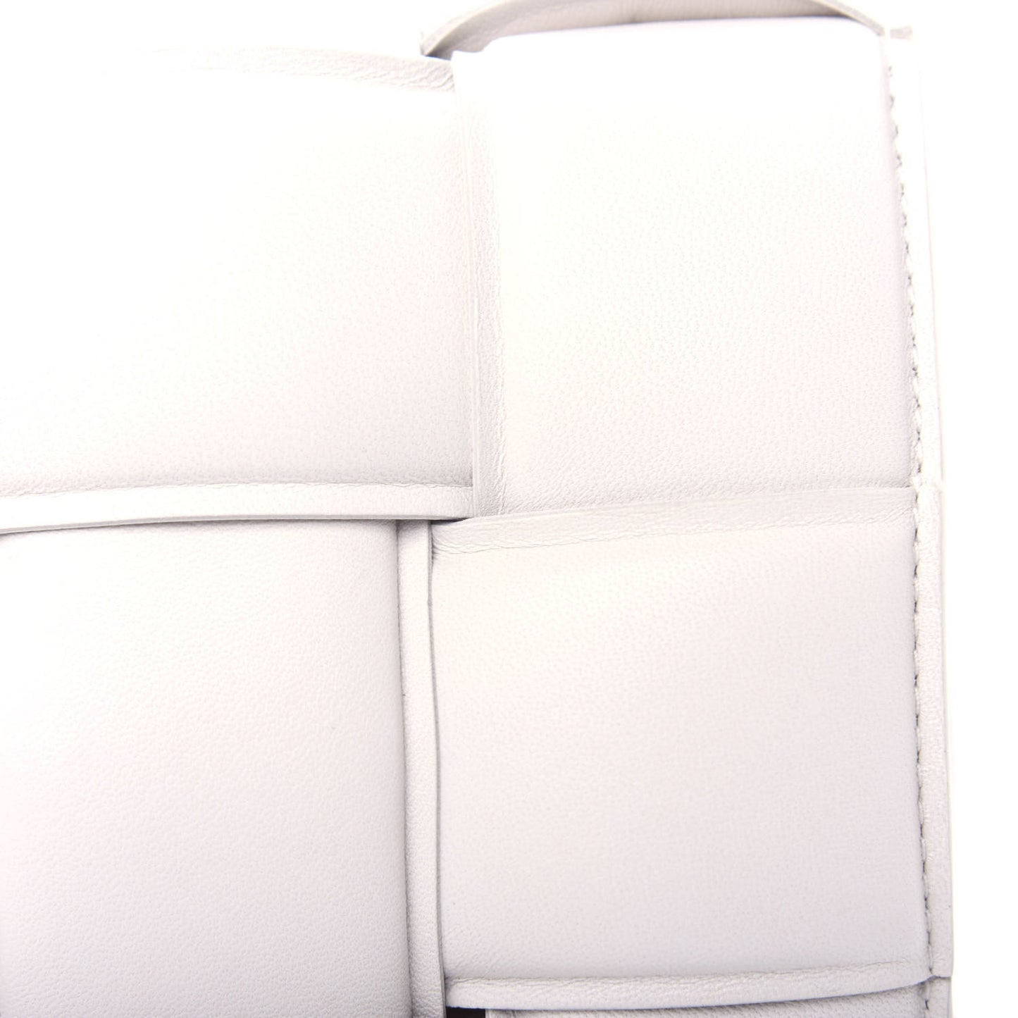 Nappa Maxi Intreccio Padded Cassette Crossbody Bag White