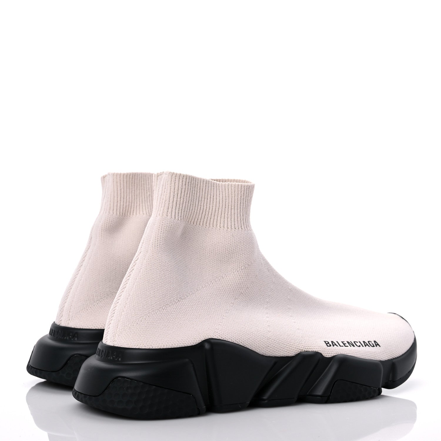 Balenciaga Neoprene Knit Womens Speed Sneakers 38 White Black 4 of 11
