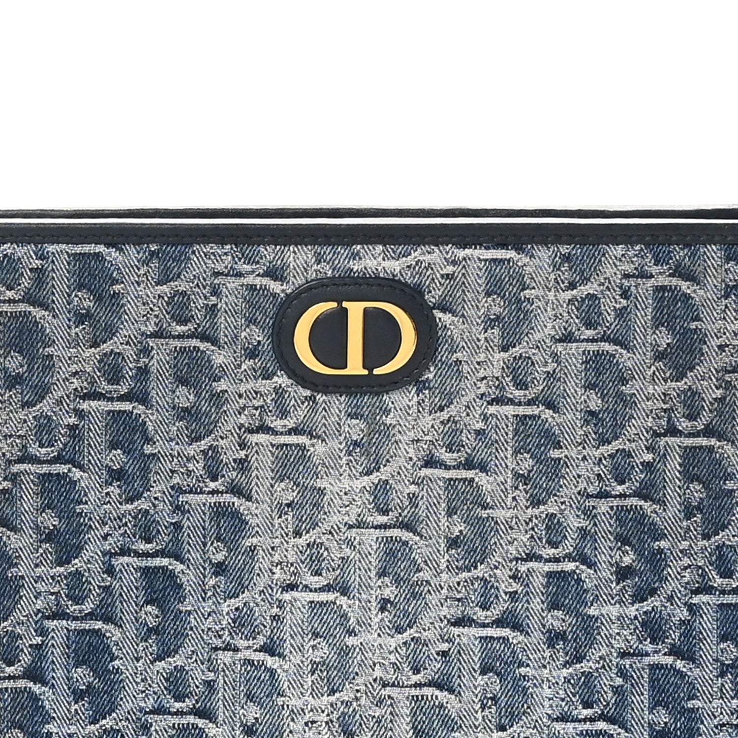 Christian Dior Denim Jacquard Oblique 30 Montaigne Dea Pouch  Blue 7 of 9