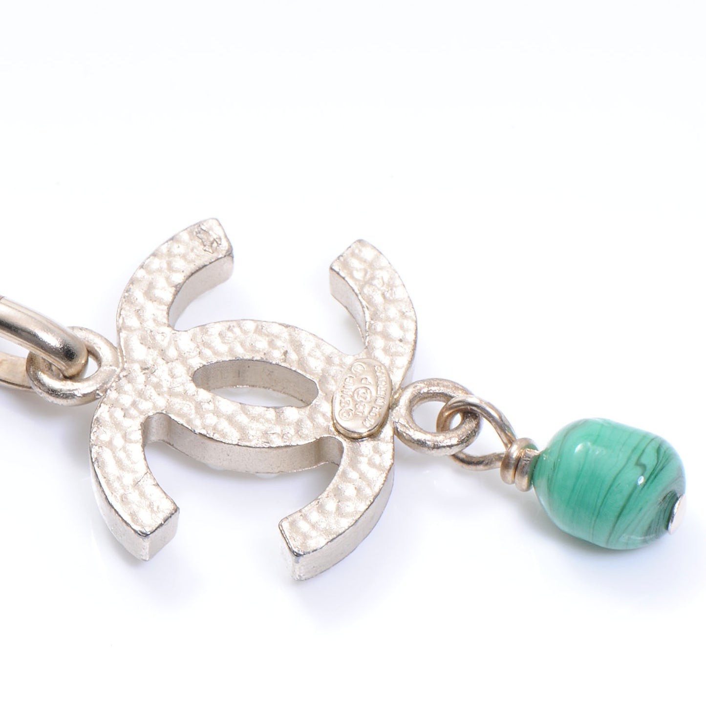 Pearl Beaded CC Necklace Light Gold