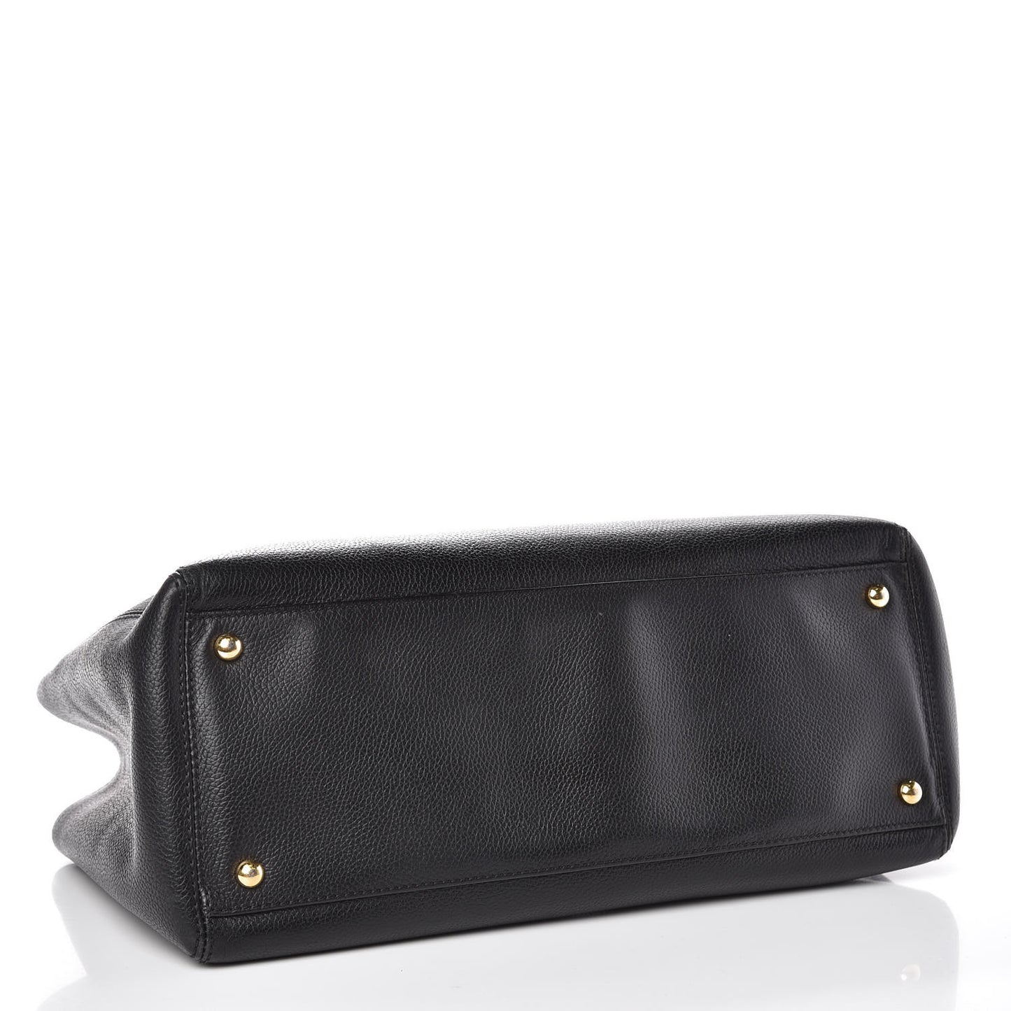 Calfskin Small Cerf Shopper Tote Black