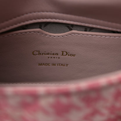 Christian Dior Lambskin Cannage Houndstooth Printed Micro Lady Dior Pink 5 of 8