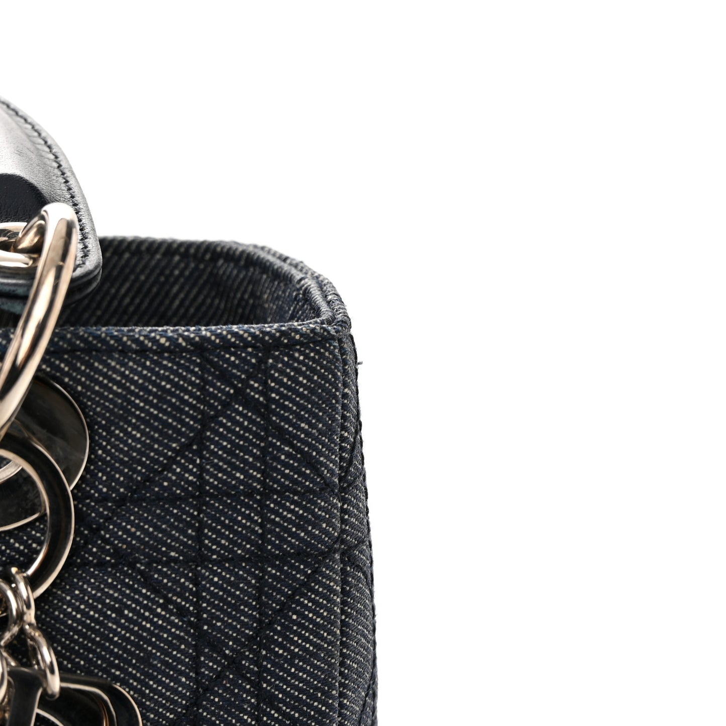 Denim Cannage Medium Lady Dior Black