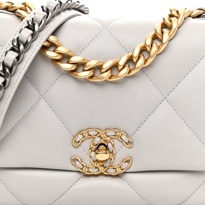 Chanel Lambskin Quilted Medium Chanel 19 Flap Grey 8 of 11