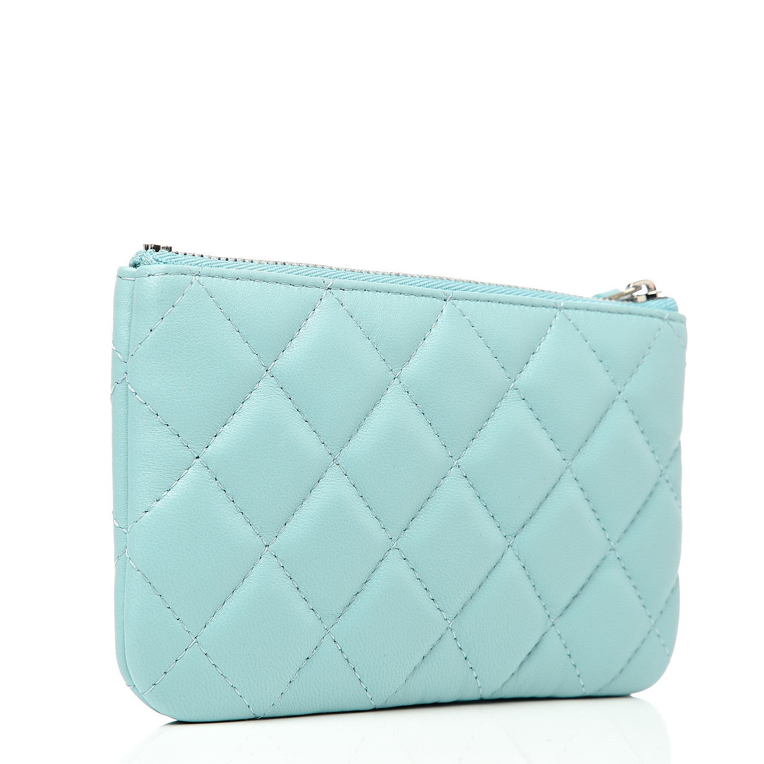 Chanel Lambskin Quilted Small Cosmetic Case Light Blue 2 of 7