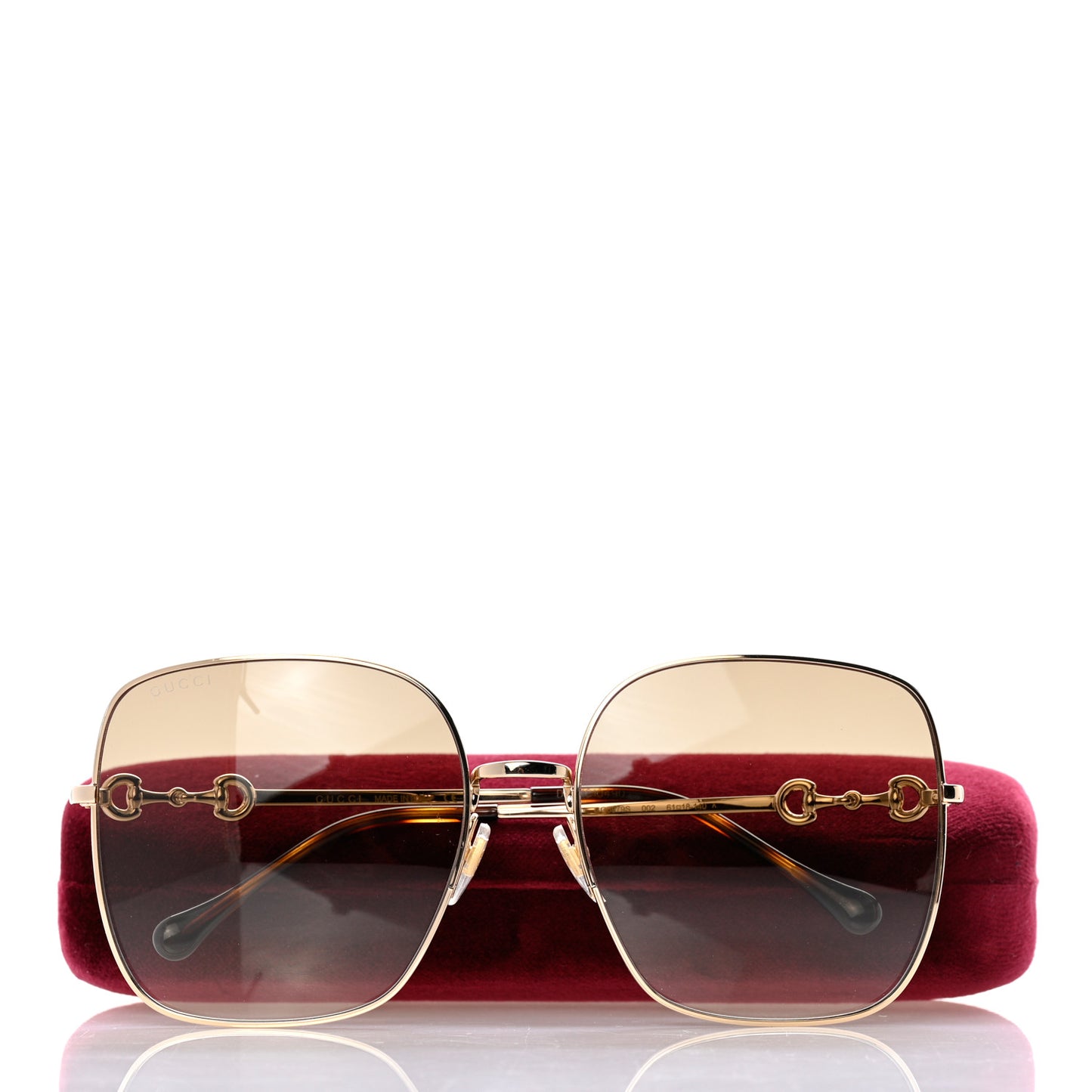 Metal Horsebit Square Sunglasses GG0879S Gold