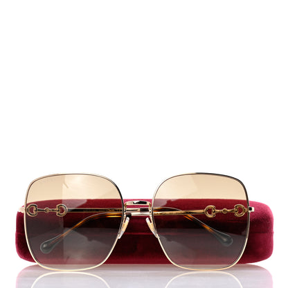 Gucci Metal Horsebit Square Sunglasses GG0879S Gold 8 of 8