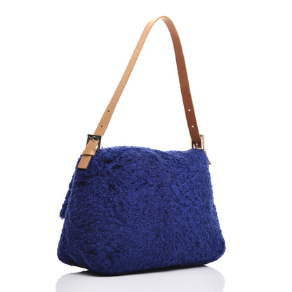 Fendi Mink Fur Mama Baguette Blue 3 of 9