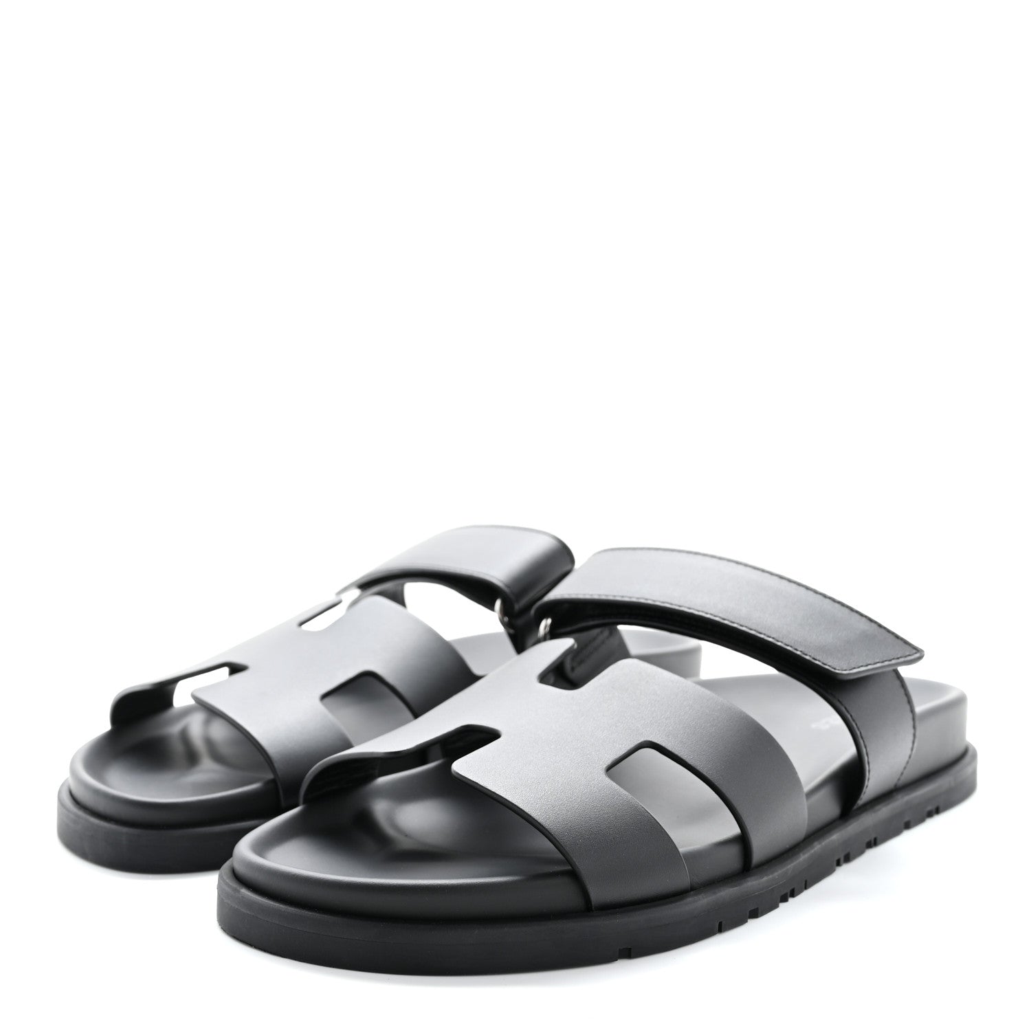 Hermes Calfskin Womens Chypre Sandals 39.5 Black 4 of 10