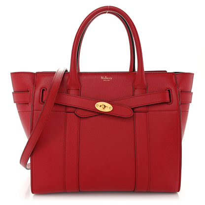 Mulberry Classic Grain Calfskin Small Bayswater Zip Tote Scarlet 1 of 9