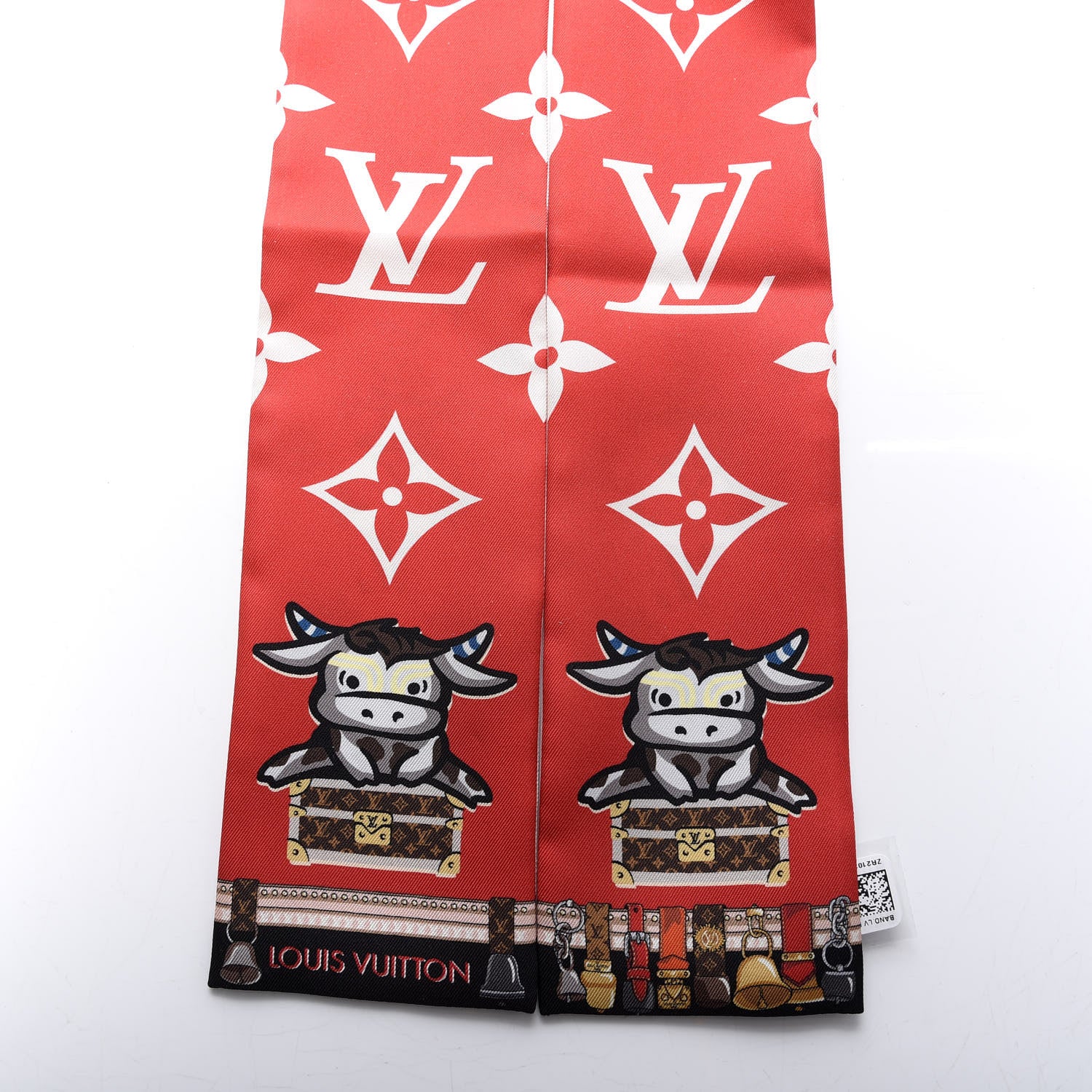 Louis Vuitton Silk Monogram Rodeo Bandeau Red 2 of 3