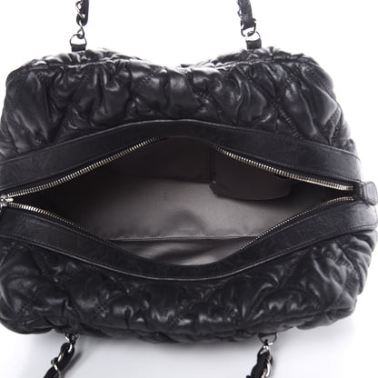 Chanel Lambskin Bubble Quilt Bowler Black 5 of 15