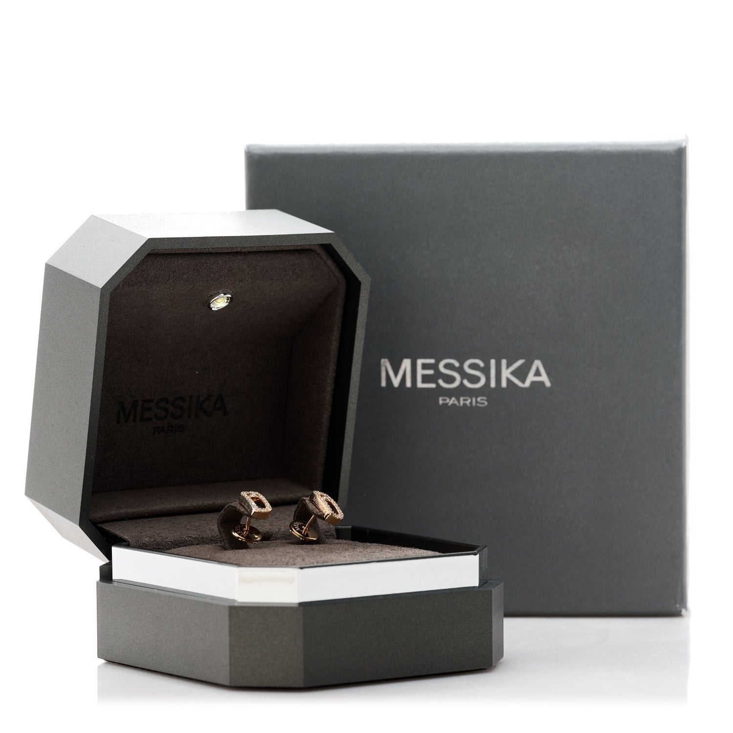 Messika 18K Rose Gold Diamond Move Uno Earrings 5 of 5