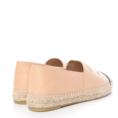 Chanel Lambskin CC Espadrilles 39 Beige Black 4 of 12