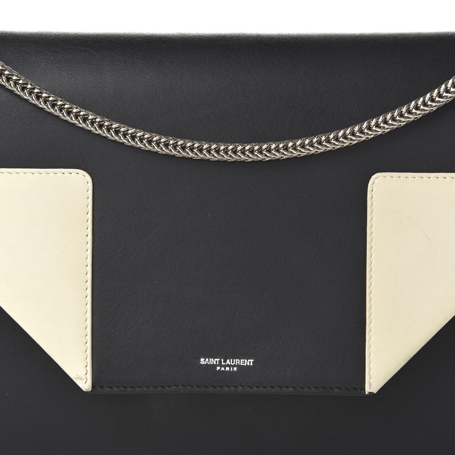 Saint Laurent Calfskin Medium Classic Betty Black White 9 of 10