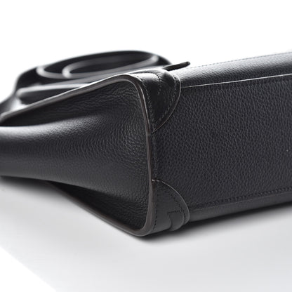 Celine Drummed Calfskin Nano Luggage Black 8 of 9