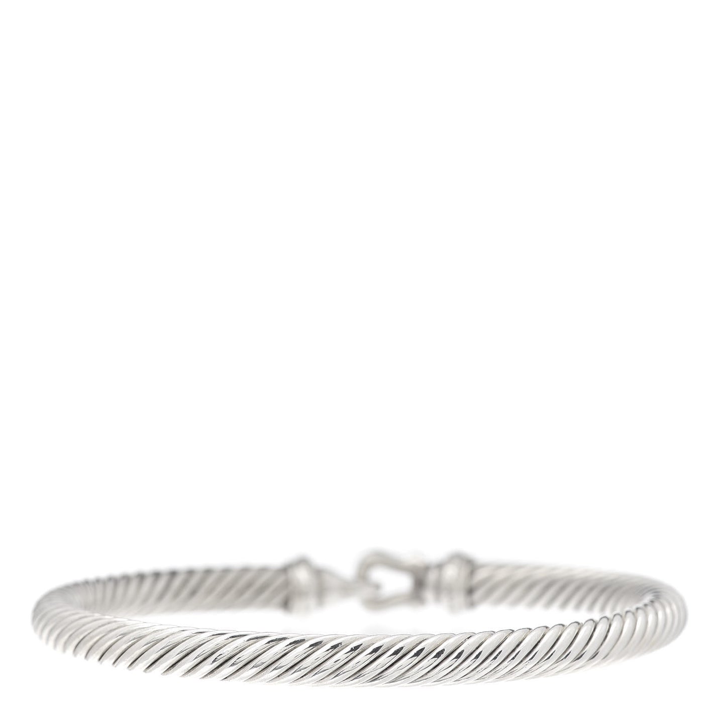 Sterling Silver Diamond 5mm Cable Buckle Bracelet