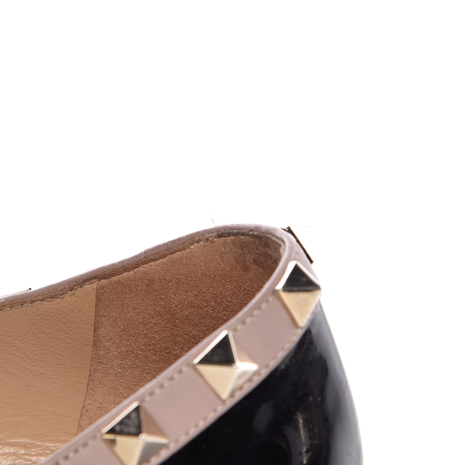 Valentino Garavani Patent Nappa Rockstud Ballerina Flats 38 Black Poudre 19 of 20