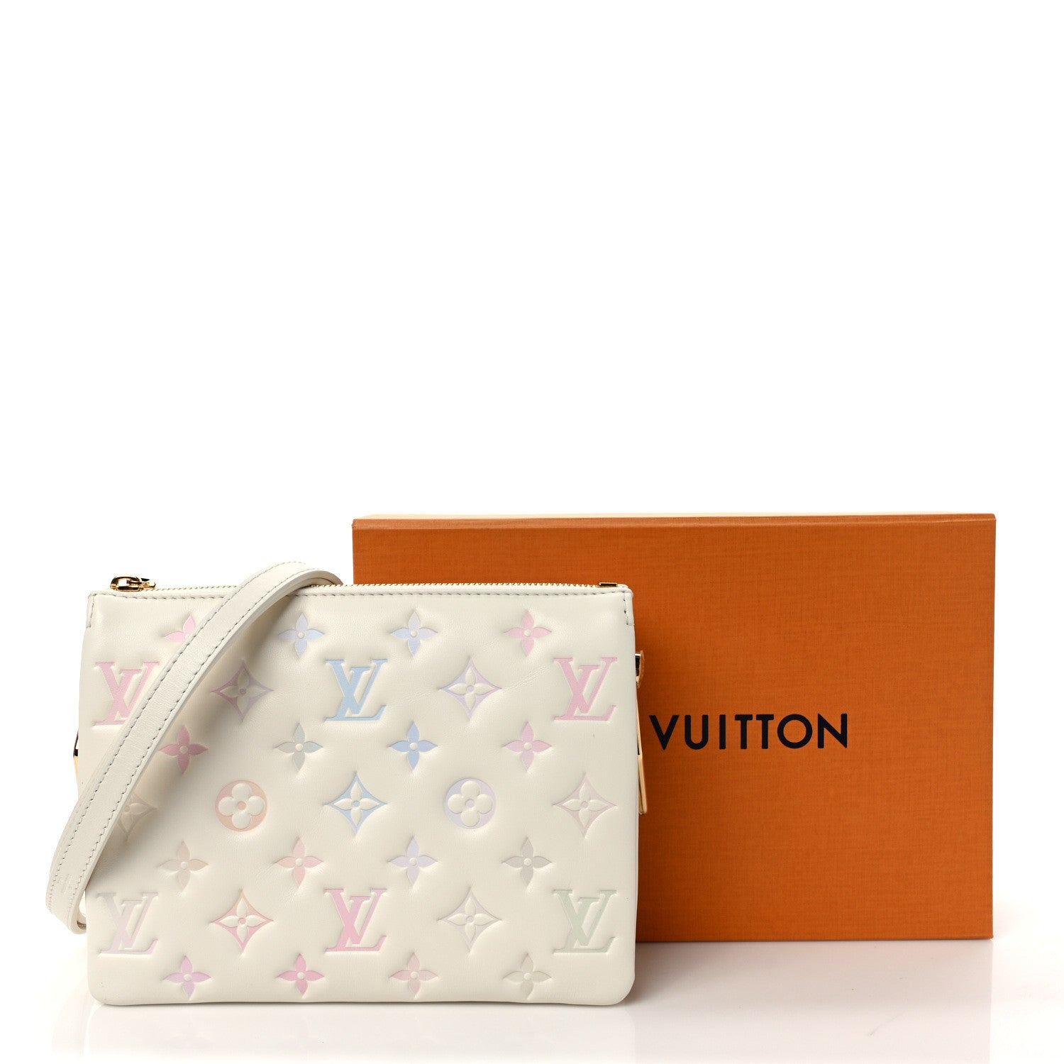 Louis Vuitton Lambskin Monogram Embossed Coussin BB Quartz Multicolor 9 of 9