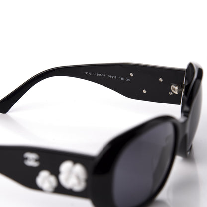 Chanel Camellia CC Sunglasses 5113 Black 6 of 8
