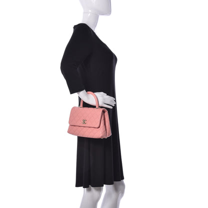 Chanel Caviar Quilted Mini Coco Handle Flap Pink 3 of 10
