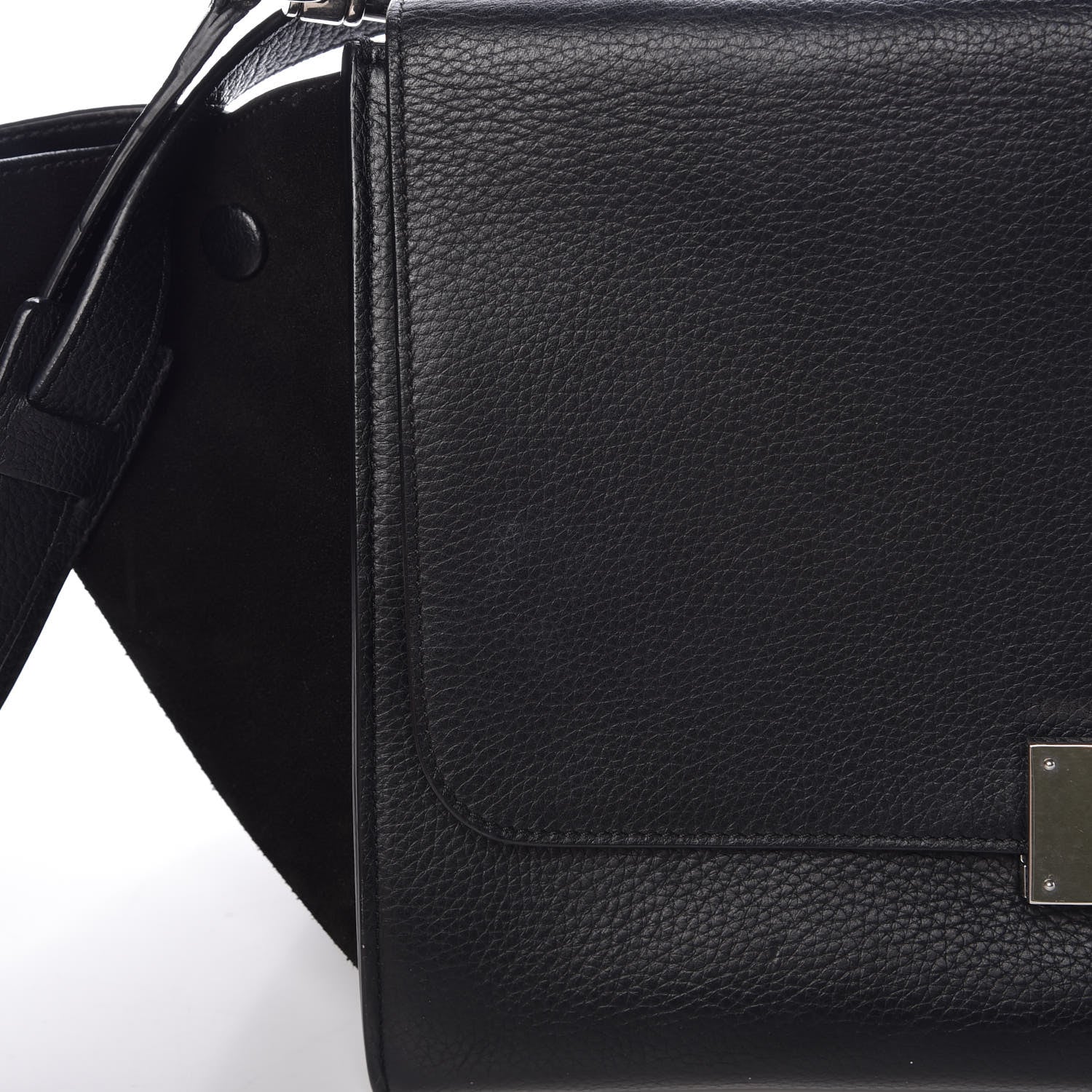 Celine Drummed Calfskin Suede Small Trapeze Black 16 of 16