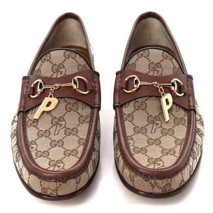 Gucci x PALACE Malaga Kid GG Monogram Horsebit Mens Loafers 12 Beige Ebony Cocoa 2 of 8