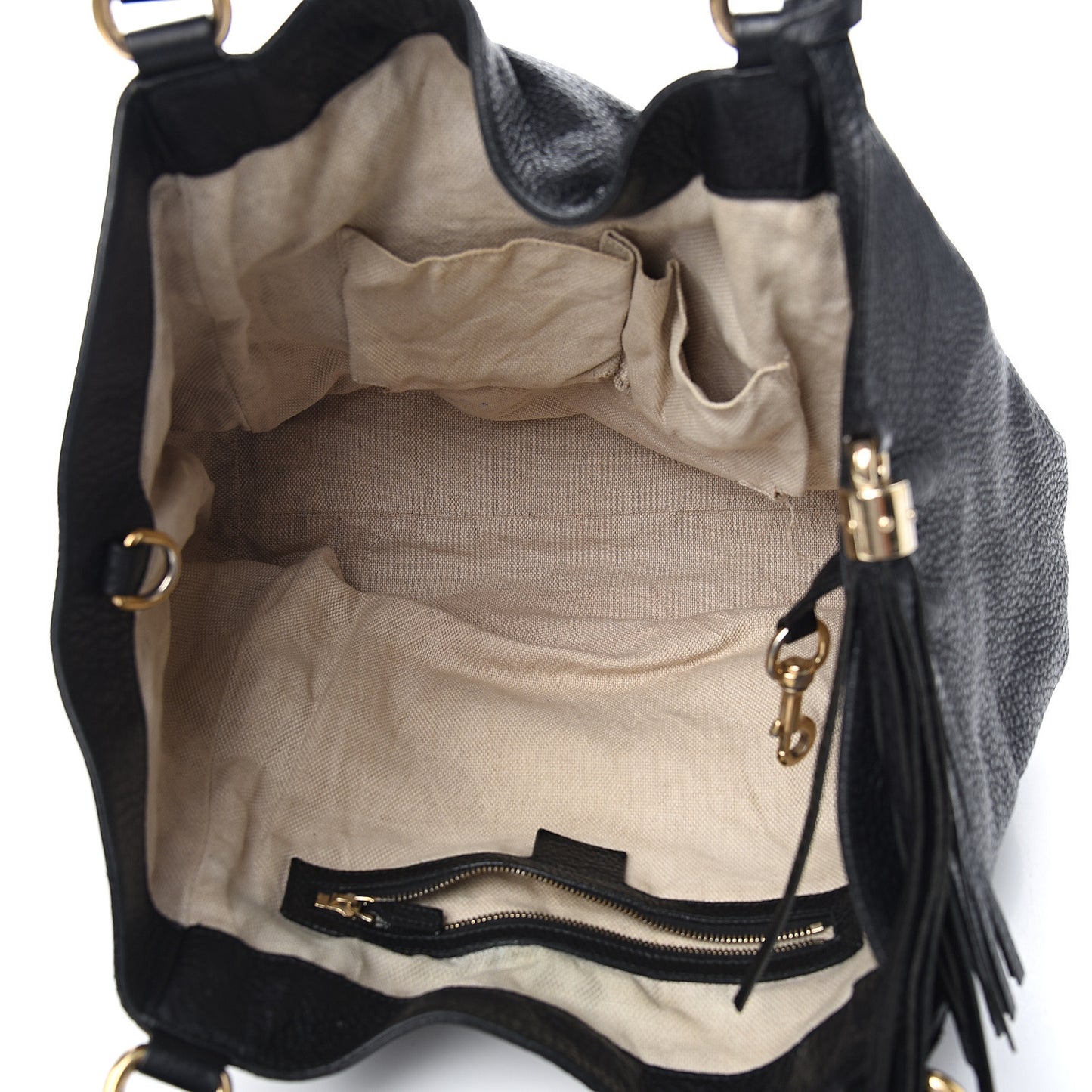 Pebbled Calfskin Medium Soho Shoulder Bag Black
