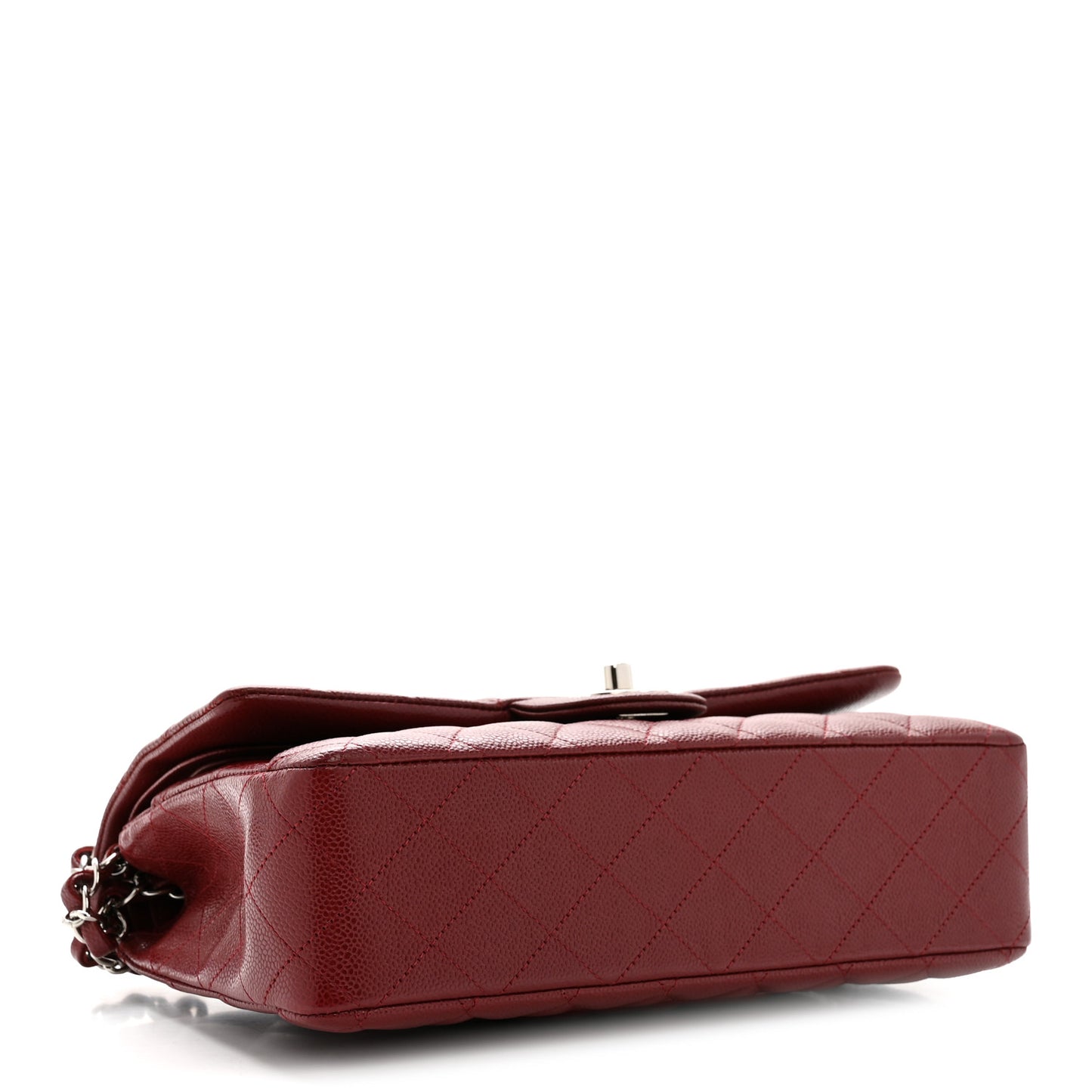 Caviar Quilted Medium Double Flap Burgundy