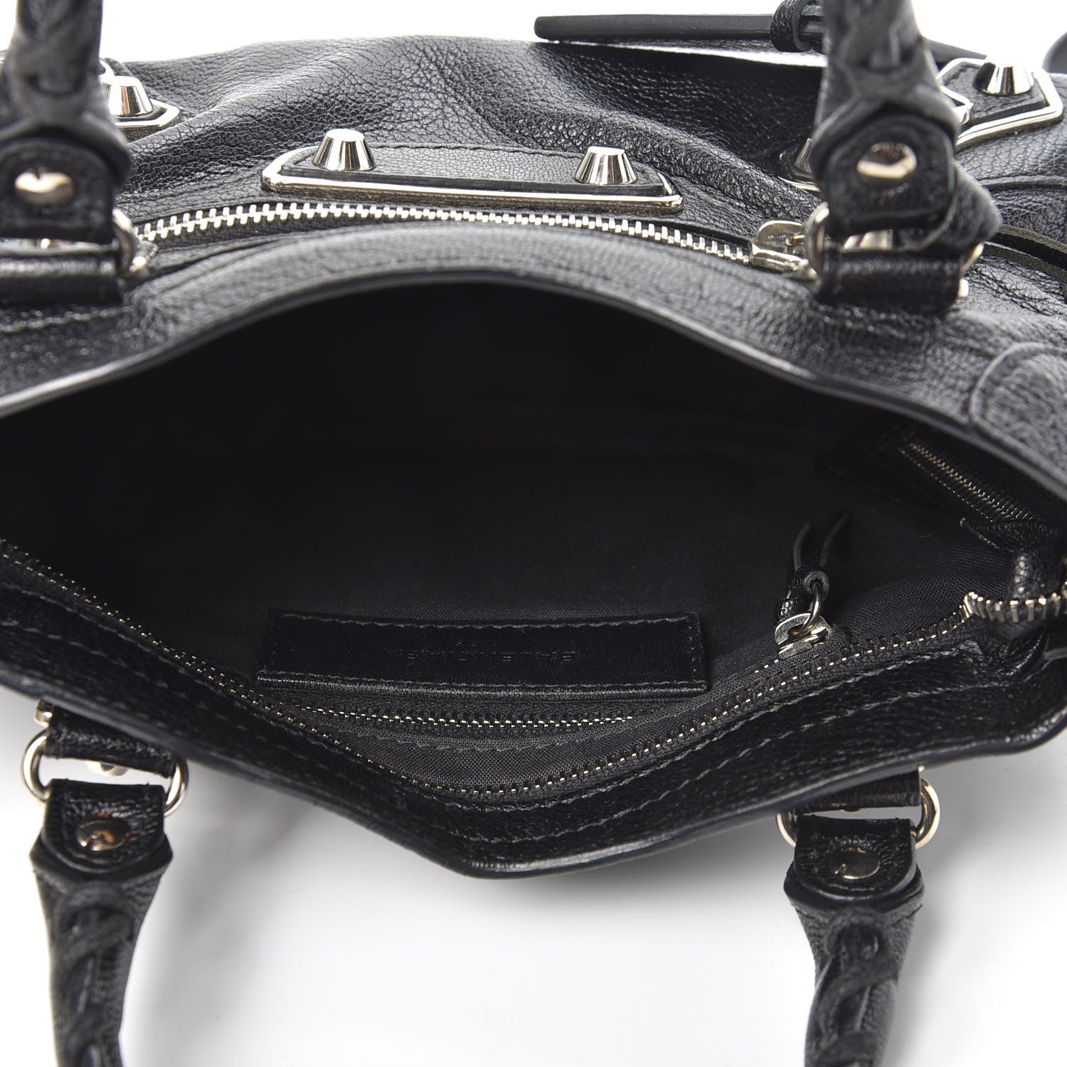 Balenciaga Chevre Silver Metallic Edge Hardware Mini City Black 4 of 9