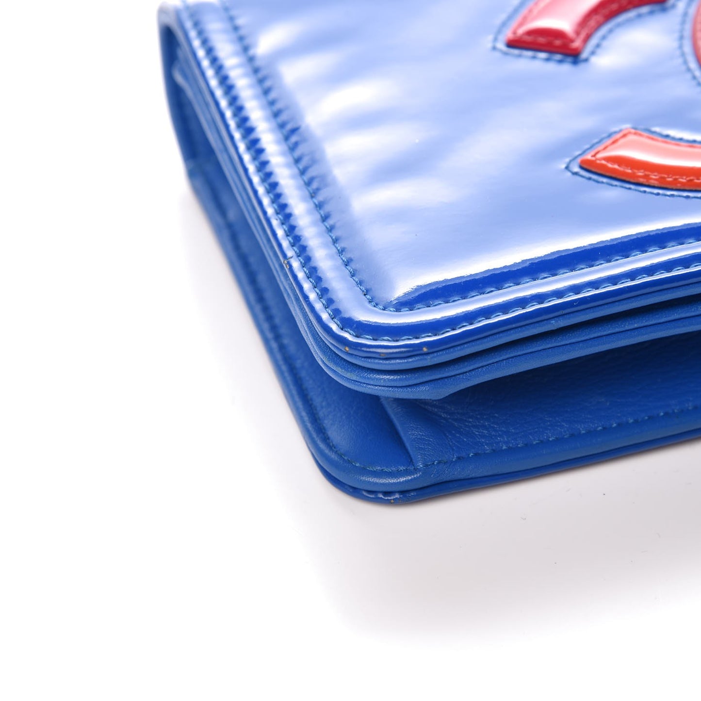 Vinyl Small Lipstick Flap Blue