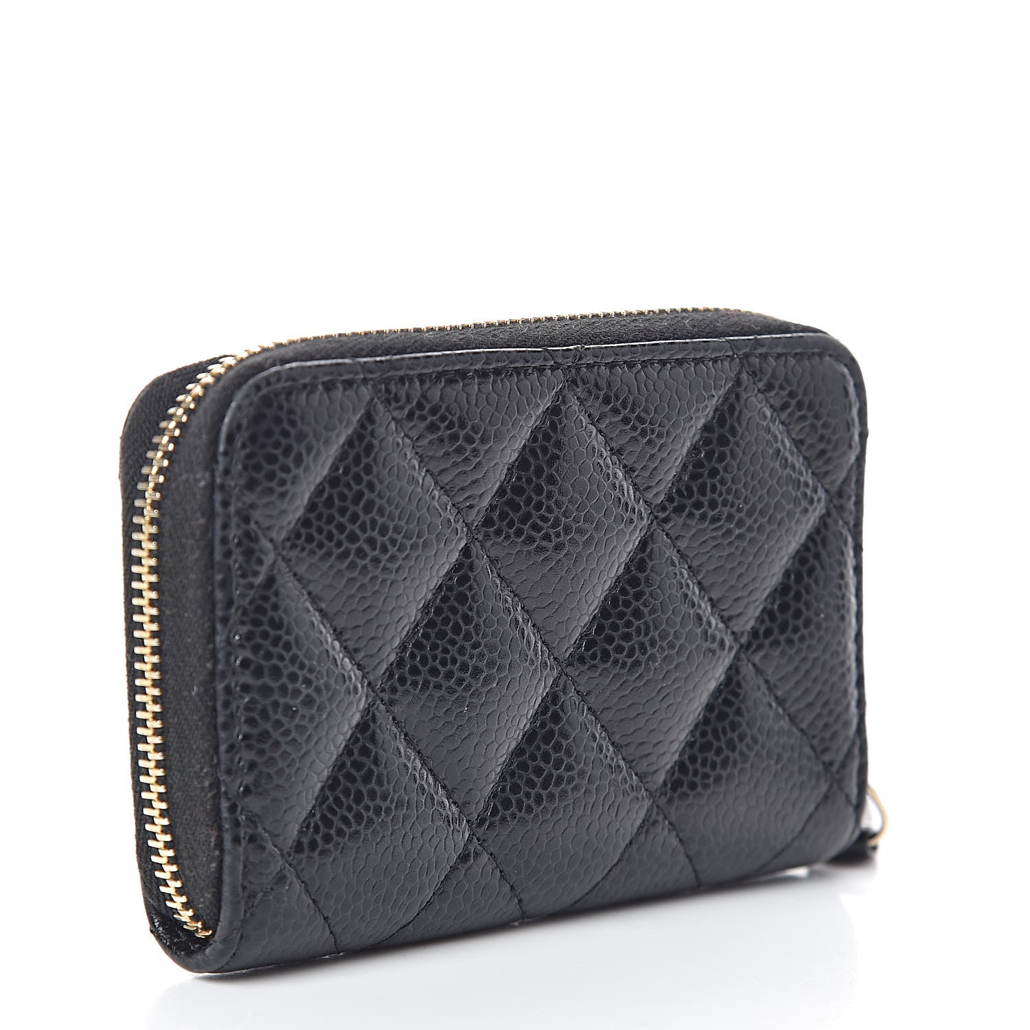 Chanel Caviar Quilted Zip Coin Purse Black 3 of 7