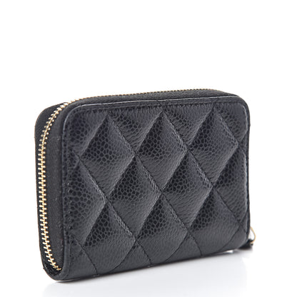 Chanel Caviar Quilted Zip Coin Purse Black 3 of 7