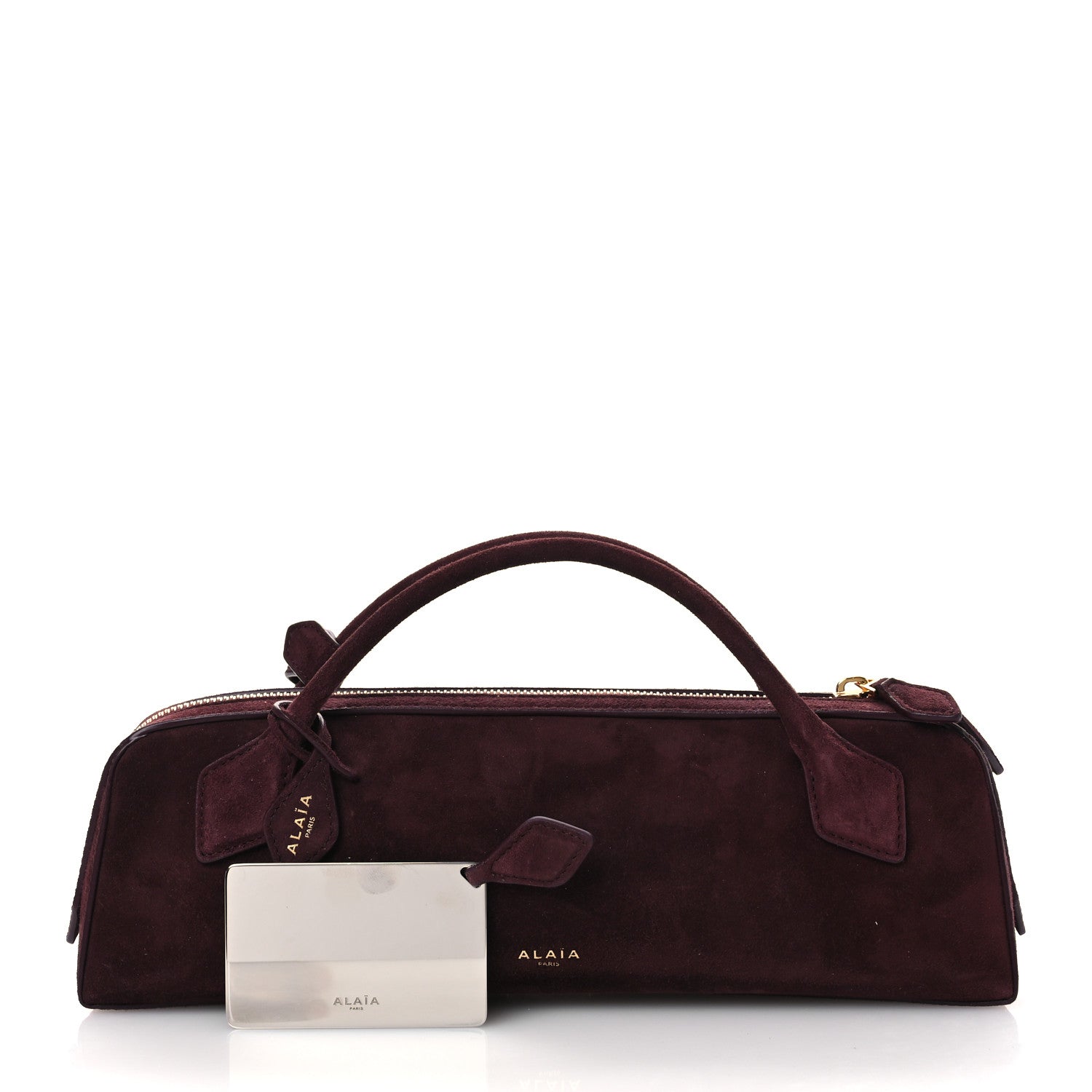 Alaia Suede Goatskin Teckel Clutch Rouge Grenat 3 of 11