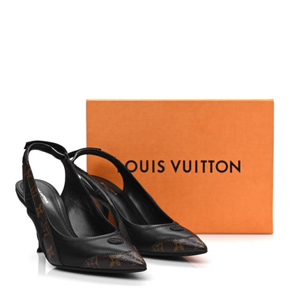 Louis Vuitton Patent Monogram Archlight Slingback Pumps 40 Black 9 of 9