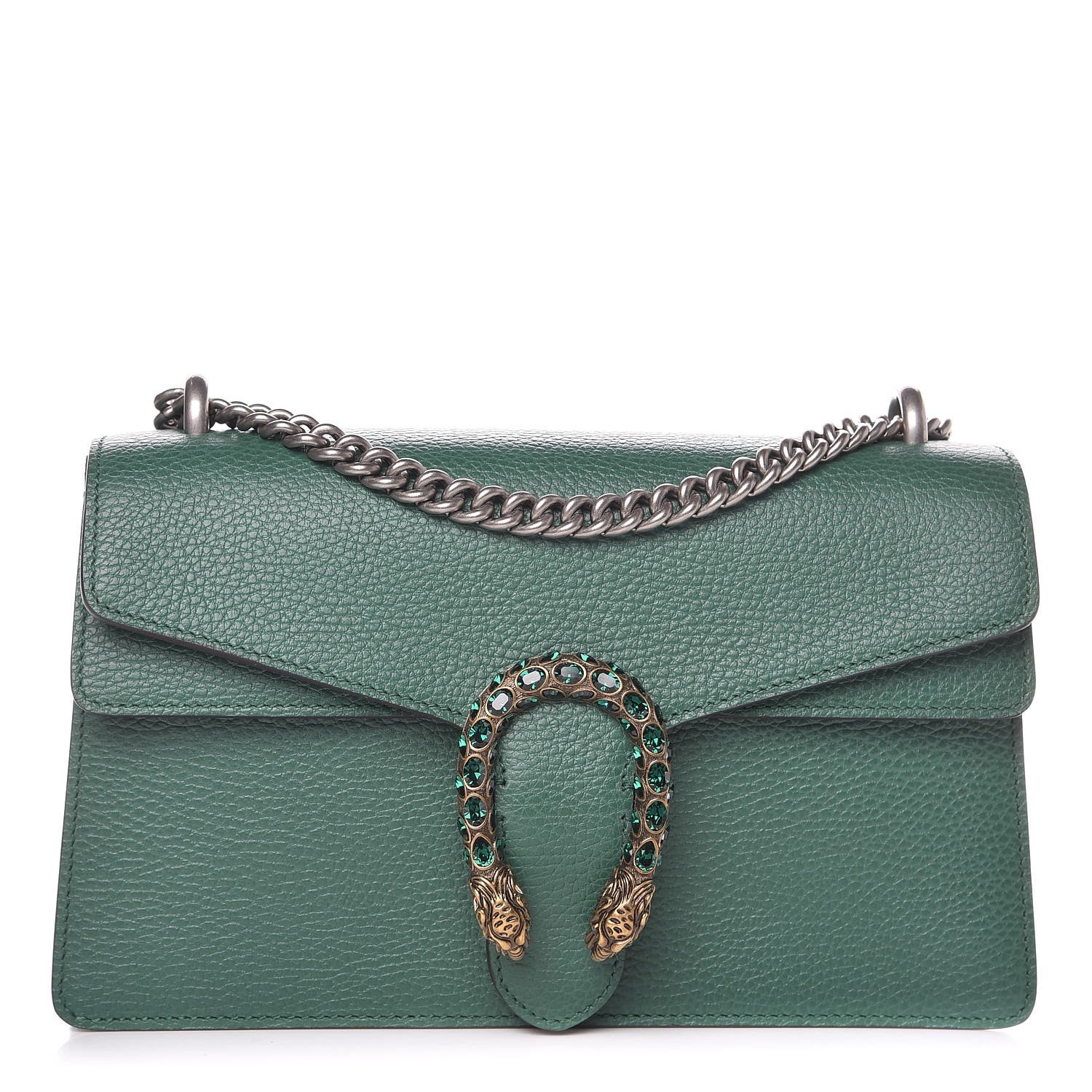 Gucci Pebbled Calfskin Small Dionysus Shoulder Bag Emerald 1 of 8
