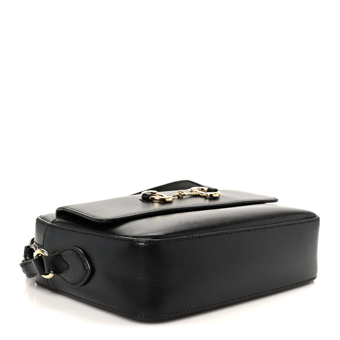 Textured Calfskin Small Horsebit 1955 Shoulder Bag Black