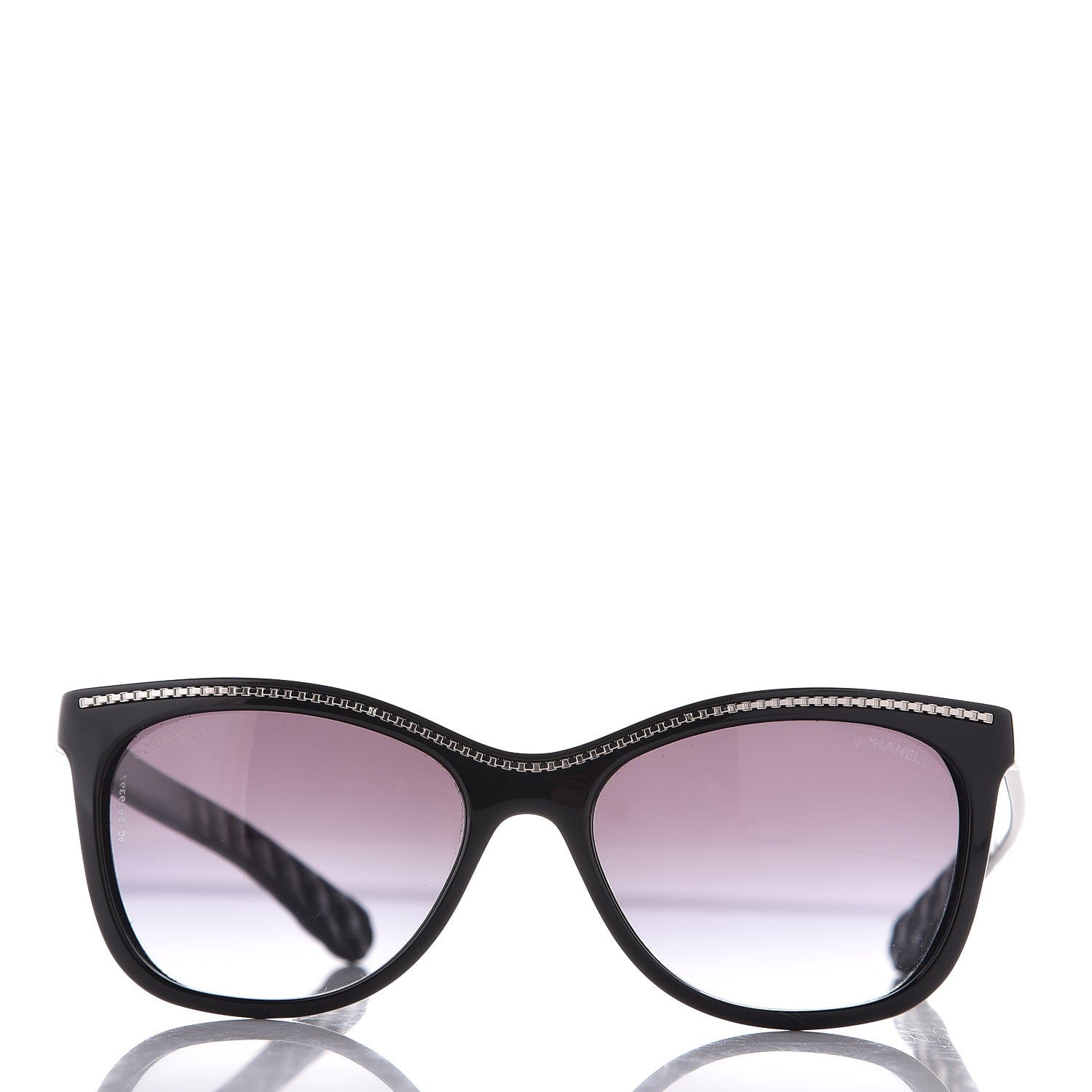 Chanel Cat Eye Chain Sunglasses 6041 Black 2 of 8