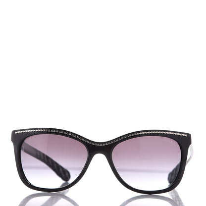 Chanel Cat Eye Chain Sunglasses 6041 Black 2 of 8