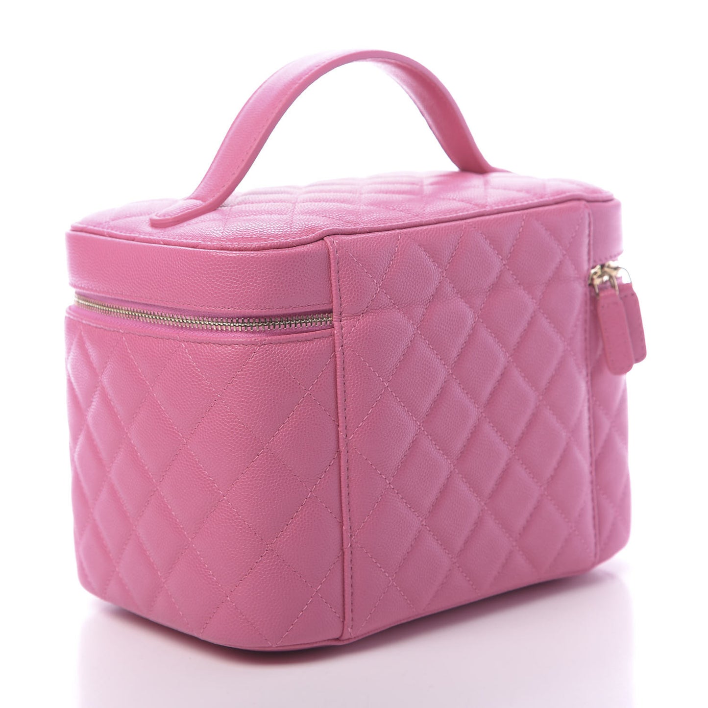 Caviar Quilted Large Vanity Pouch Pink