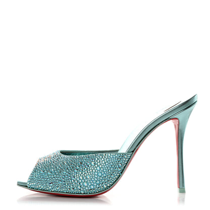 Christian Louboutin Suede Crystal Strass Me Dolly 100 Sandals 39.5 Mint 1 of 7