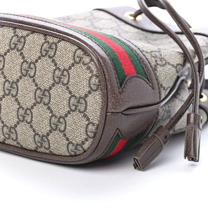 Gucci GG Supreme Monogram Web Mini Ophidia Bucket Bag Brown 9 of 9