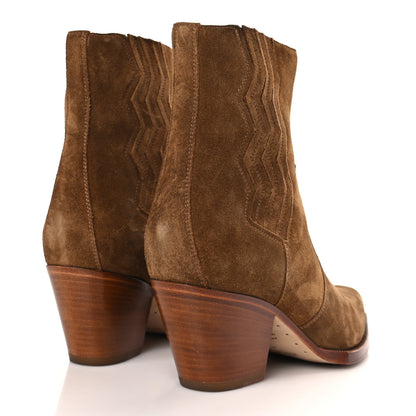 Hermes Suede Womens Vegas Ankle Boot 40 Brun Fume 4 of 9