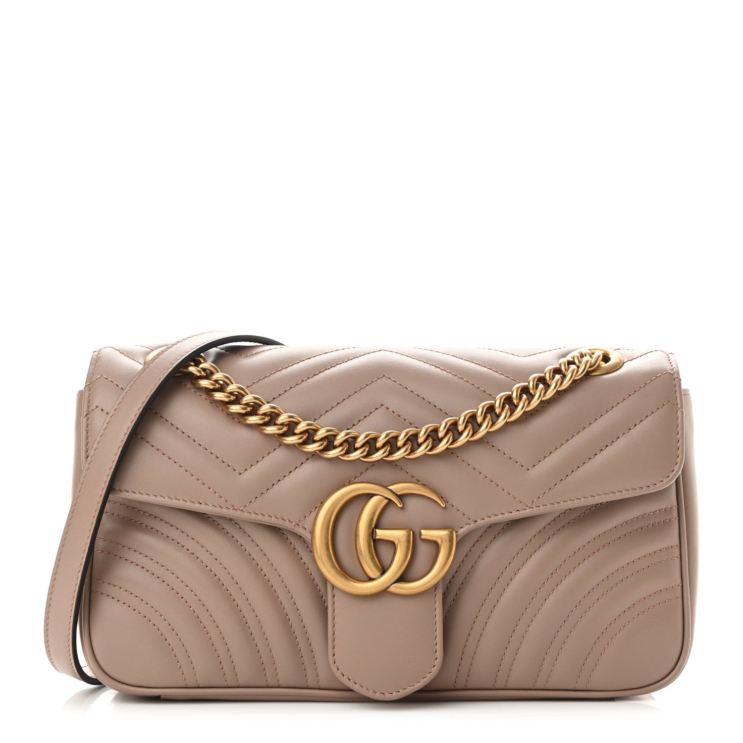 Gucci Calfskin Matelasse Small GG Marmont Shoulder Bag Porcelain Rose 1 of 10